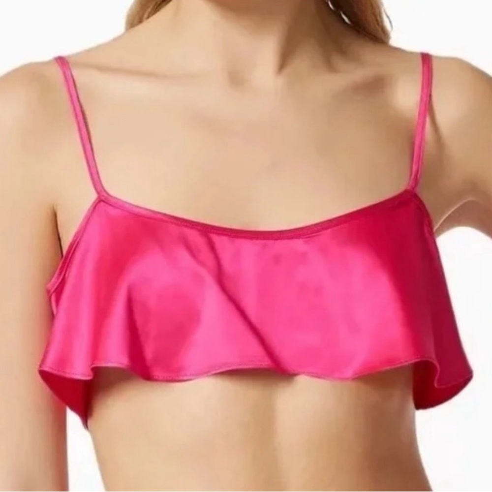 NWT! Skims Woven Shine Scrunchie Thong/ Cami Set—Raspberry Color